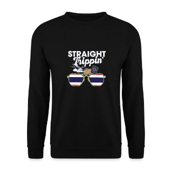 Straight Trippin' Thailand Vacation Tour Travel - Unisex Pullover - Schwarz - Vorne - Alina (178cm) & Michal (187cm)