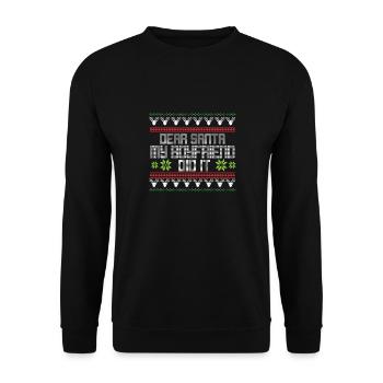 Dear Santa My Boyfriend Did It Ugly Christmas - Unisex Pullover - Schwarz - Vorne - Alina (178cm) & Michal (187cm)