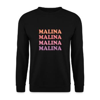 Geschenk für Malina - Unisex Pullover - Schwarz - Vorne - Alina (178cm) & Michal (187cm)