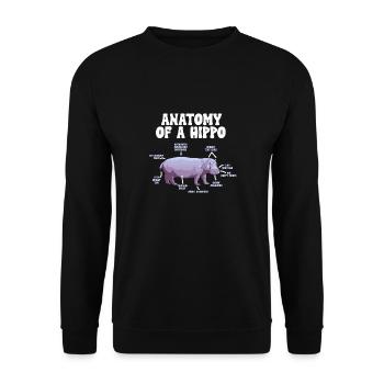 Hippopotamus Hippopotamus - Unisex Sweatshirt - black - Front - Alina (178cm) & Michal (187cm)