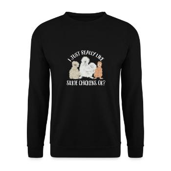 Seidenhuhn Poulet soyeux - Sweat-shirt Unisexe - noir - Devant - Alina (178cm) & Michal (187cm)