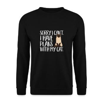 Siamkatze - Unisex Pullover - Schwarz - Vorne - Alina (178cm) & Michal (187cm)