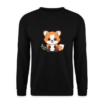 Fox Love Little Red Panda - Unisex Sweatshirt - black - Front - Alina (178cm) & Michal (187cm)