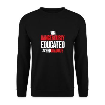 PhD Graduate Doktorgrad Ph.D. Promotion - Unisex Pullover - Schwarz - Vorne - Alina (178cm) & Michal (187cm)