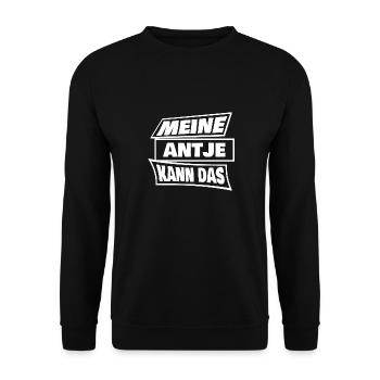 Geschenk für Antje - Unisex Pullover - Schwarz - Vorne - Alina (178cm) & Michal (187cm)