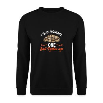 Ball Python Schlange Königspython - Unisex Pullover - Schwarz - Vorne - Alina (178cm) & Michal (187cm)