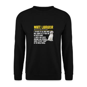 Labrador Retriever blanc Labrador Labrador blanc - Sweat-shirt Unisexe - noir - Devant - Alina (178cm) & Michal (187cm)