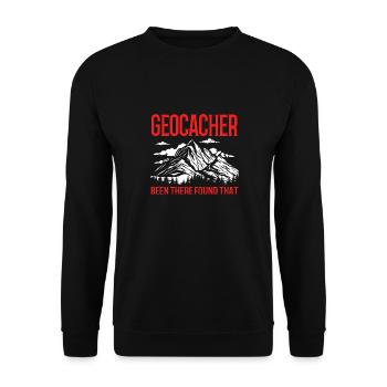 Geocaching Geocache Geocacher - Unisex Pullover - Schwarz - Vorne - Alina (178cm) & Michal (187cm)