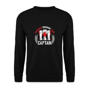 Drink Beer Can Canada Flag Funny Drinking Canadian - Unisex Pullover - Schwarz - Vorne - Alina (178cm) & Michal (187cm)
