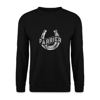 Farrier Horseshoe Horseshoeing - Unisex Sweatshirt - black - Front - Alina (178cm) & Michal (187cm)