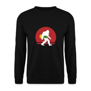 Ananas Bigfoot Big Foot - Unisex Pullover - Schwarz - Vorne - Alina (178cm) & Michal (187cm)