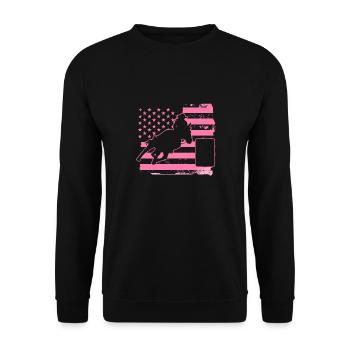 Rodeo Barrel Racing Pferd - Unisex Pullover - Schwarz - Vorne - Alina (178cm) & Michal (187cm)
