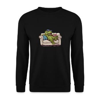 Chill-ex - Unisex Sweatshirt - black - Front - Alina (178cm) & Michal (187cm)