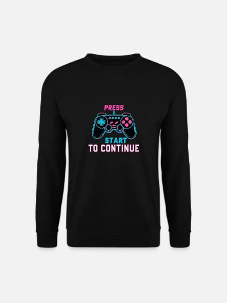 Press Start to Continue – Retro Neon Controller - Unisex Sweatshirt - black