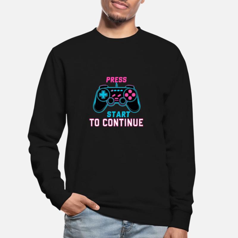 Press Start to Continue – Retro Neon Controller Unisex Sweatshirt
