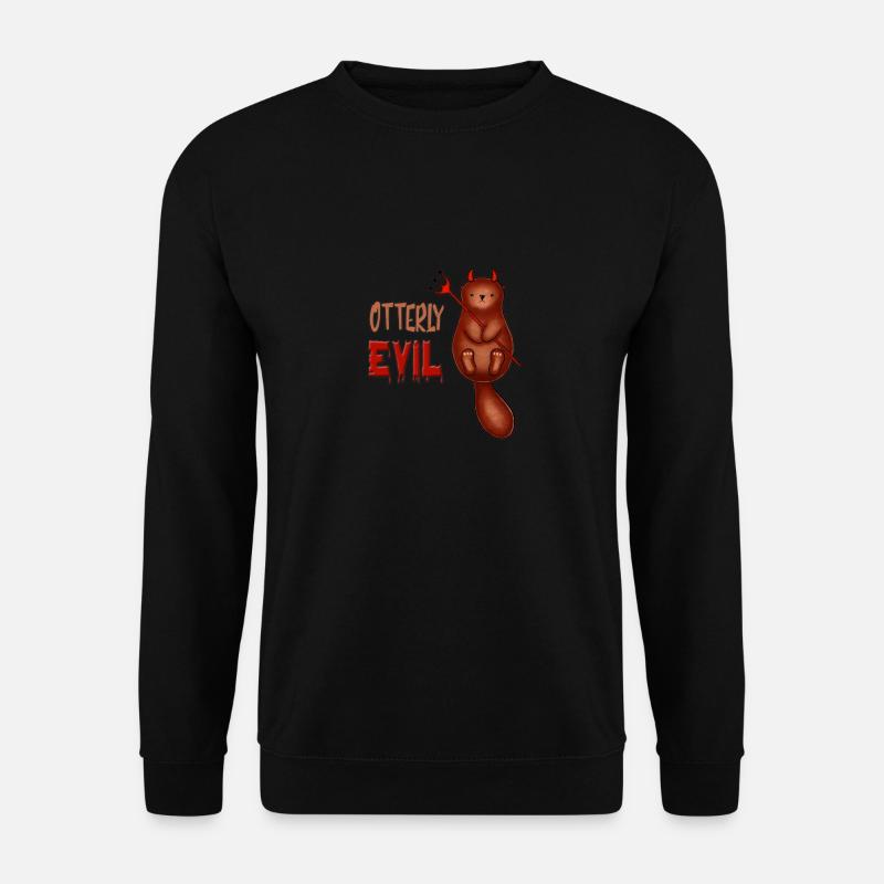 Otterly Evil Otter Pun - Unisex Pullover - Schwarz