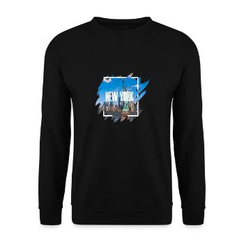 USA New York Shirt / Poster - Unisex Pullover - Schwarz - Vorne - Alina (178cm) & Michal (187cm)