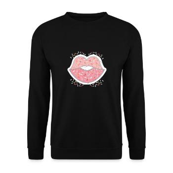 Candy Süßigkeiten Halloween Zucker Lollipop - Unisex Pullover - Schwarz - Vorne - Alina (178cm) & Michal (187cm)