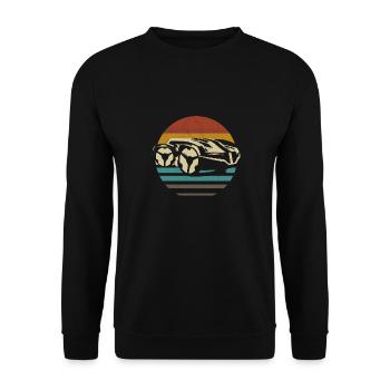 Tondeuse à gazon Robots retro - Sweat-shirt Unisexe - noir - Devant - Alina (178cm) & Michal (187cm)