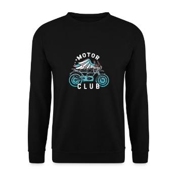 Biker Motorrad Bike Motorradfahrer Bikerin Chopper - Unisex Pullover - Schwarz - Vorne - Alina (178cm) & Michal (187cm)
