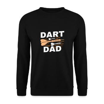 Dart Dad Dart Player Dart Club Father Darts - Unisex Sweatshirt - black - Front - Alina (178cm) & Michal (187cm)