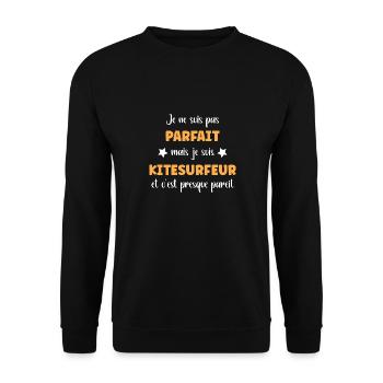 Je ne suis pas parfait mais kitesurfeur - Sweat-shirt Unisexe - noir - Devant - Alina (178cm) & Michal (187cm)