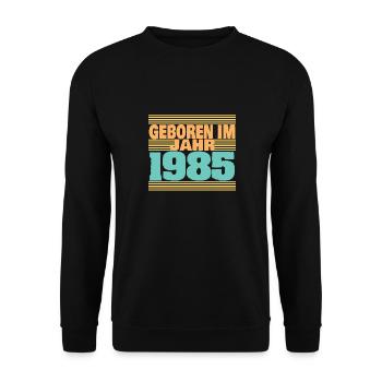 1985 - Unisex Pullover - Schwarz - Vorne - Alina (178cm) & Michal (187cm)