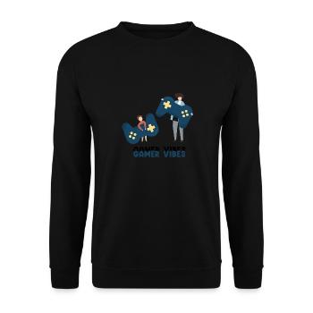 GAMER VIBES Cool Cute Gamer Siblings T-Shirt - Unisex Sweatshirt - black - Front - Alina (178cm) & Michal (187cm)