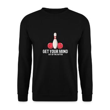 Get Your Mind Out Of The Gutter Funny Bowling - Unisex Sweatshirt - black - Front - Alina (178cm) & Michal (187cm)