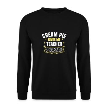Cream Pie Gives Me Teacher Powers Drôle de professeur - Sweat-shirt Unisexe - noir - Devant - Alina (178cm) & Michal (187cm)