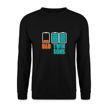 Drôle d’énergie d’un père et de jumeaux Fils Génial Présent - Sweat-shirt Unisexe - noir - Devant - Alina (178cm) & Michal (187cm)