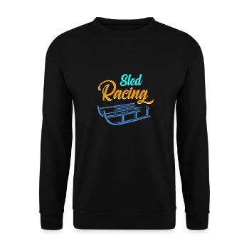 Sled Racing Retro Sledding Designs Present Gift - Unisex Pullover - Schwarz - Vorne - Alina (178cm) & Michal (187cm)