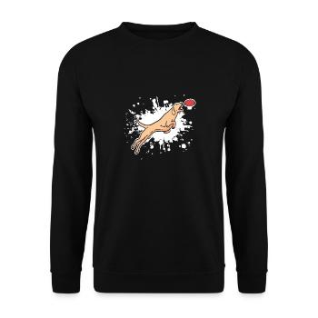 Cool Retro Dog Catching Training Designs T-Shirt - Unisex Sweatshirt - black - Front - Alina (178cm) & Michal (187cm)