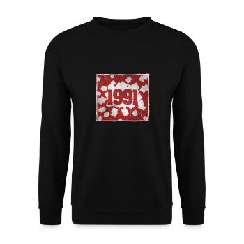 Né en 1991 - Sweat-shirt Unisexe - noir - Devant - Alina (178cm) & Michal (187cm)
