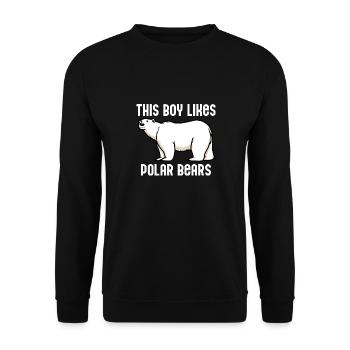 Un garçon aime les ours polaires : Expedition - Sweat-shirt Unisexe - noir - Devant - Alina (178cm) & Michal (187cm)