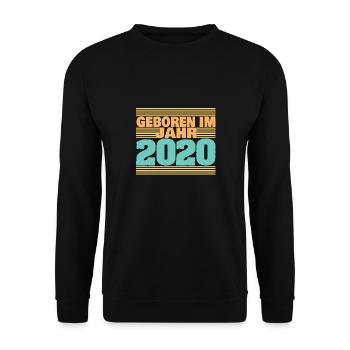 Geboren im Jahre 2020 - Unisex Pullover - Schwarz - Vorne - Alina (178cm) & Michal (187cm)