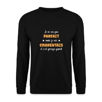 Je ne suis pas parfait mais charentais - Sweat-shirt Unisexe - noir - Devant - Alina (178cm) & Michal (187cm)
