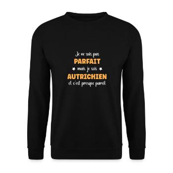 Je ne suis pas parfait mais autrichien - Sweat-shirt Unisexe - noir - Devant - Alina (178cm) & Michal (187cm)