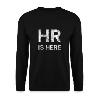 Human Resources HR is here - Unisex Sweatshirt - black - Front - Alina (178cm) & Michal (187cm)