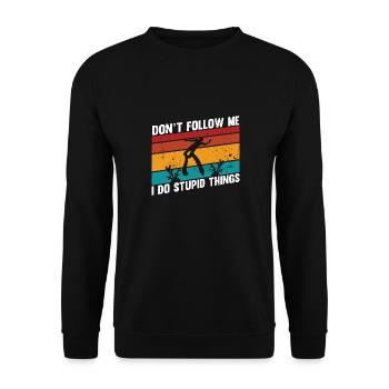 Freitauchen mache dumme sachen lustig tauchen - Unisex Pullover - Schwarz - Vorne - Alina (178cm) & Michal (187cm)