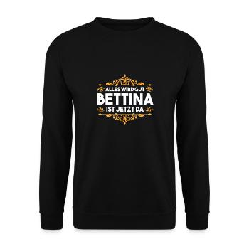 Bettina - Unisex Pullover - Schwarz - Vorne - Alina (178cm) & Michal (187cm)