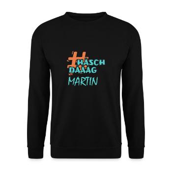 Hashtag Martin - Unisex Pullover - Schwarz - Vorne - Alina (178cm) & Michal (187cm)