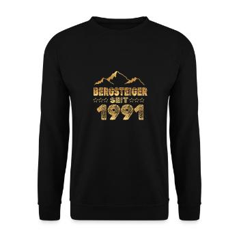 geboren 1991 - Unisex Pullover - Schwarz - Vorne - Alina (178cm) & Michal (187cm)