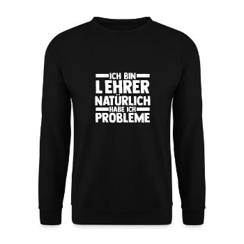 Schullehrer Lehrer - Unisex Pullover - Schwarz - Vorne - Alina (178cm) & Michal (187cm)