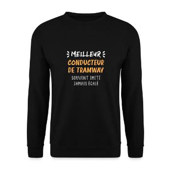 Meilleur conducteur de tramway - Sweat-shirt Unisexe - noir - Devant - Alina (178cm) & Michal (187cm)