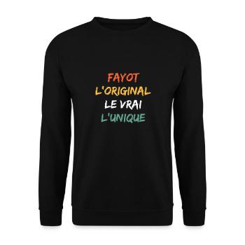 fayot l'original le vrai - Sweat-shirt Unisexe - noir - Devant - Alina (178cm) & Michal (187cm)