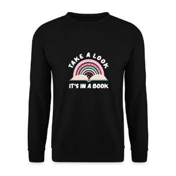 Books Book Reading Reading Bookworm Bookworm Bookaholic - Unisex Sweatshirt - black - Front - Alina (178cm) & Michal (187cm)