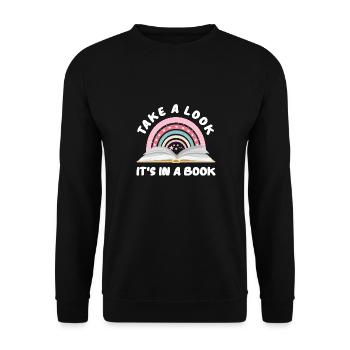 Books Book Reading Reading Bookworm Bookworm Bookaholic - Unisex Sweatshirt - black - Front - Alina (178cm) & Michal (187cm)