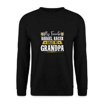 My Favorite Barrel Racer Grandfather Rodeo Barrel - Unisex Pullover - Schwarz - Vorne - Alina (178cm) & Michal (187cm)