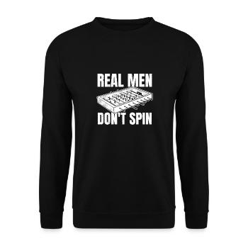 Real Men Don't Spin Foosball Table Soccer Player - Unisex Sweatshirt - black - Front - Alina (178cm) & Michal (187cm)